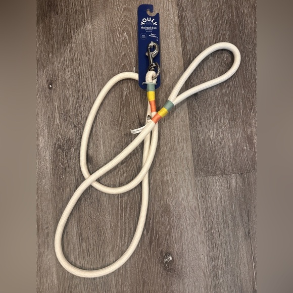 YOULY The Beach Bum Dog Leash- 6 feet Long.  Cream with Colorful Accents NEW - Picture 2 of 5